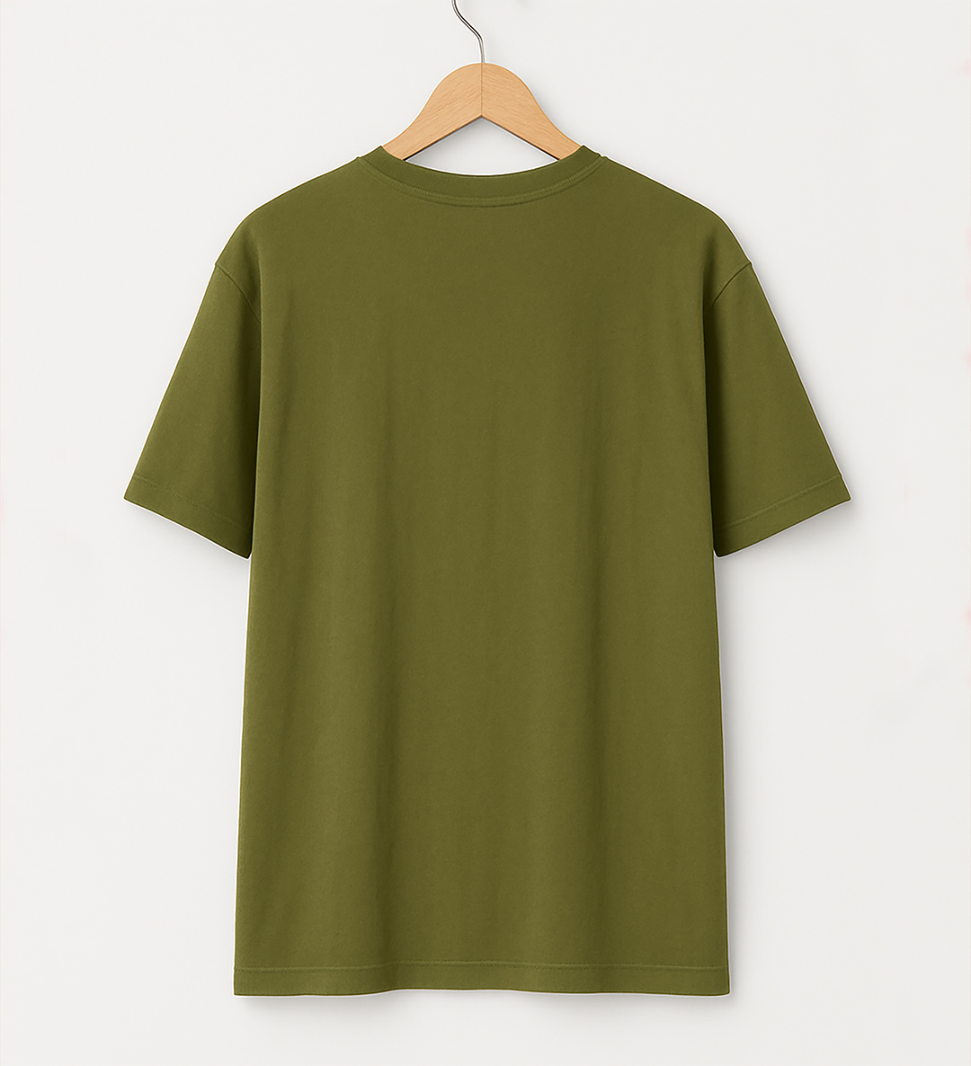 Drop Shoulder T Shirt Olive back Drop Shoulder T Shirt Olive back
