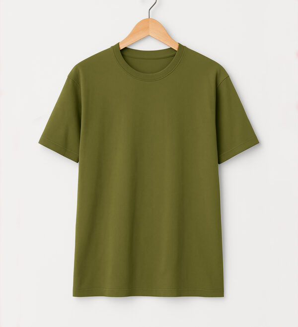 Drop Shoulder T Shirt Olive front