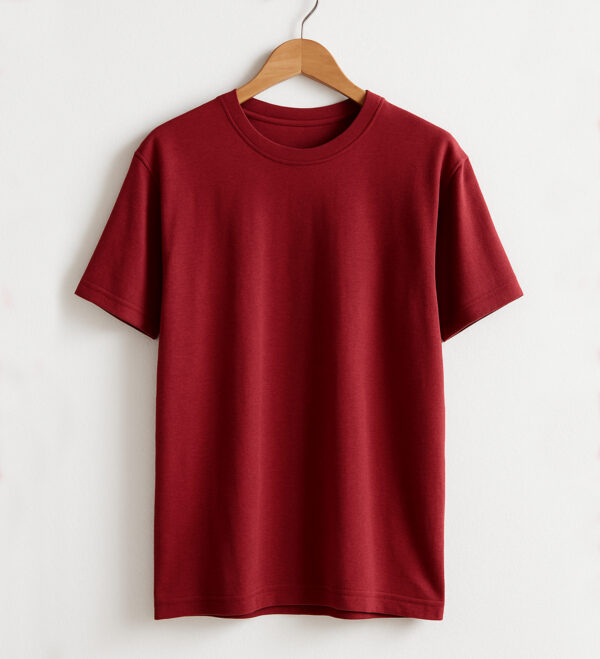 Drop Shoulder T Shirt Red font