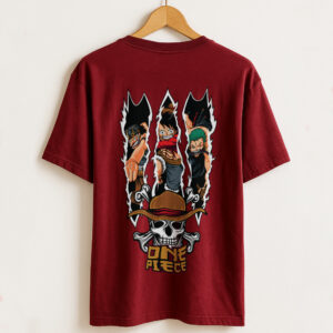 Brotherhood Marks – Luffy, Ace, Zoro Drop Shoulder One Piece T-Shirt