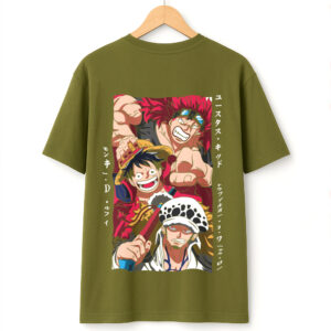 Pirate Alliance – Luffy, Kid & Law Oversized Drop Shoulder Anime T-Shirt